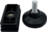 Flyshop m&ouml;&ouml;bli jalgade tasandusjalad M8 keermega reguleeritava k&otilde;rgusega umbes 17mm ristk&uuml;likukujuline plasttoru sisestuskomplektid 25x50mm 4 komplekti