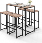 Ginhow Vastupidav s&ouml;&ouml;gilaud toolidega, k&ouml;&ouml;gilaud koos toolidega koos puiduefektiga, multifunktsionaalne s&ouml;&ouml;gitoa toolid, 4 tooli komplekt, kaasaegne minimalistlik disain toolid s&ouml;&ouml;gituba 4-st komplektist