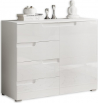 Stella Trading k&otilde;rge l&auml;ikega valge, kaasaegne riidekapp, palju hoiuruumi elutoa jaoks, 100 x 80 x 40 cm (B x K x S).