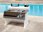 Kloris Counter Bar Workstation Cocktail Station Catering Portable and Dismountable Polyethylene and Stainless Steel with LED RGB and Remote Control Model Easybar Colour Neutral cm 142 x 82 h 110 cm
