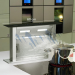 KLARSTEIN Royal Flush - pikendatav allavoolu pliidikupu, laua v&auml;ljat&otilde;mbekollektor, 430m3/h v&auml;ljat&otilde;mbev&otilde;imsus, roostevabast terasest ja klaasist, lauakinnitus, must, 60cm.