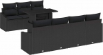 Rantry 8-teiliges Garten Sofa Set mit Kissen Schwarz Poly Rattan Gartenlounge Model3348949