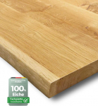 holz4home&reg; Lauaplaat tahutud servaga t&auml;ispuidust tammepuust I 100 x 70 x 4 cm (L x S x K) I S&ouml;&ouml;gilaud I Lauaplaat I Ehtne puit