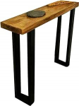 LUNAIZHUO Konsolentisch aus Holz, Konsolentisch Schmal im Rustikalen Industriestil, Platzsparend f&uuml;r Wohnzimmer, Eingangsbereich, Schlafzimmer, Flur, Foyer, Korridor, B&uuml;ro(80cm/31in)