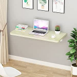 An der Wand montierter schwebender Klapptisch, Esstisch mit Klappblatt, Kleiner Holzschreibtisch, ausklappbarer Tisch, Arbeitsstationsregal mit verstellbaren Stahlhalterungen, f&uuml;r kleine B&uuml;