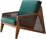 Couch f&uuml;r Wohnzimmer Nordic Rattan Diivan Retro B&B Hotel Wohnzimmer Einzel Freizeit Schlafzimmer Balkon Arm Kleines Sofa