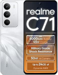 realme C71 4G nutitelefon 8+256GB, Cigno Bianco, Schermo 6.67 pollici, Refresco a 120 Hz, Caricamento 45W Rapido, aku 6000mAh, fotokaamera de 50MP, v&otilde;imas 8 tuumaline protsessor, IP54