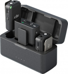 DJI Mic (2 Transmitters + 1 Receiver + Charging Cradle), Lavalier Wireless Microphone, 250 m Range, 15 Hours Battery Life, Noise Cancellation Wireless Microphone for PC, iPhone, Interviews, YouTube,