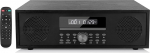 Kompaktne s&uuml;steem CD-m&auml;ngijaga, Micro HiFi s&uuml;steem, 2 x 20 W k&otilde;laris&uuml;steem, Mini stereos&uuml;steem FM-raadio, Bluetooth, Aux sisend, USB sisend, HiFi muusikas&uuml;steem heliv&auml;ljundiga (CD169, Retro Black)