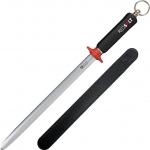 REDSALT&reg; Premium Sharpening Steel 30 cm Oval Microfine Sapphire Pull for High-Quality Knives HRC 65 Chrome Vanadium Steel Made in Solingen Professional Knife Sharpener Sharpening Rod Ergonomic Handle