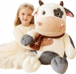 EARTHSOUND Large Cow Cuddly Toy, Giant Soft Toy, 78 cm, XL, XXL, Giant Plush Toy, Large Plush Toy, Soft Plush Toy, Gift for Children