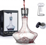 Eisberg Wine Carafe Set, Wine Aerator Carafe with Ventilation Filter, Drying Stand and Cleaning Beads, Decanter Red Wine, Wine Decanter, 100% Hand-Blown Lead-Free Crystal Glasses (1400 ml)