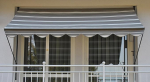 Angerer Exklusiv Clamp-On Awning for Sun and Rain Protection, Mounting without Drilling and Dowels, Ideal Balcony Awning for Rented Apartments, 300 cm, Grey