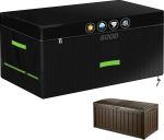 YedZen Outdoor Deck Box Cover, 600D Oxford Waterproof Storage Bin Bag with Zipper and Air Vent, Rectangular Patio Table Protective Cover for Garden Furniture