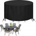 Garden Furniture Covers Waterproof Round Rattan Table Cover 190x80cm Heavy Duty Patio Outdoor Dining Table Coffee Table Chairs Cover Protector