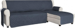 ISSUNTEX Sectional Couch Covers for Dogs, Reversible L Shape Sofa Cover Water Resistant Chaise Lounge Cover Fur Protector for Kids Pets (XL, Dark Blue/Dark Blue)