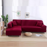 Corner Sofa Slipcovers, L-Shaped Stretch Sofa Covers, Non-Slip Sofa Covers for Pets Kids Corner Sofa Covers Furniture Protector - for Living Room, Wine Red, 2+3 Seats (2+3 Seats)