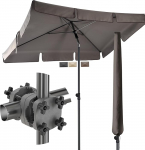 Menz SunnyShade r&otilde;du p&auml;ikesevarju P&auml;ikesekaitse r&otilde;dukomplekt 3-in-1, Taupe - UV50+ p&auml;ikesevarju ristk&uuml;likukujuline 200 x 125 cm + p&auml;ikesevarju hoidja r&otilde;dukaitse + p&auml;ikesevarju kate