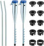 Relaxdays maandush&uuml;lss, 2 tk, p&auml;ikesevarju ja p&ouml;&ouml;rlev &otilde;hutaja, kruvitav, 25-55 mm varraste paksus, maanduspiik, h&otilde;be/sinine