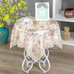 USTIDE Vintage lillepitsist laudlina Elegantne 80x80cm ruudukujuline laudlina