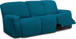 Easy-Going Pack of 8 Microfibre Stretch Section Diivan Slipcover, Soft Fitted Fleece, 3 istekohti Diivan Cover, pestav m&ouml;&ouml;bli kaitsja elastsus lastele, lemmikloomadele (Lounger Diivan, Peacock Blue)