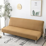 WWQQKJ Diivanikate ilma k&auml;etoeta, 2/3 istekohaga, veniv, plekikindel, Slipcover diivanvoodile, pestav, mittelibisev, kokkupandav, Clic-Clac diivanikate, 20 v&auml;rvi (Camel, 190-220 cm)