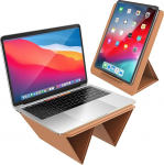 AboveTEK Portable Laptop Mat, 2-in-1 PU nahast kokkupandav MacBook Stand laua jaoks, sobib 14 ~ 17-tollise MacBook Air Pro tahvelarvuti jaoks, reguleeritav s&uuml;learvuti matt voodile, diivanile, diivanile, reisile