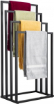 Yoka Home - Hand Towel Holder Standing Black Towel - Freestanding Stainless Steel Stand for Bathroom Standing Towel Holder with 4 Towel Bars - 45 x 29 x 94 cm