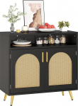 YITAHOME Rattan Decor Sideboard Storage Cabinet Buffet kabinet s&ouml;&ouml;gituba magamistuba elutuba meedia Unit k&ouml;&ouml;k kabinet Storage koridor konsool W80cm &times;D35cm &times;H75cm