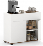 FANTASK k&ouml;&ouml;gikapp t&ouml;&ouml;tasapinnaga, buffeekapp sahtli ja 2 uksega, hoiukapp, maamaja stiilis, k&uuml;ljepaneel, k&auml;epidemevaba disain k&ouml;&ouml;ki, s&ouml;&ouml;gituppa ja elutuppa (valge)