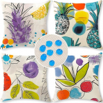 Cirzone Outdoor padjakate komplekt 4 padjakatet 45 x 45 cm Dekoratiivne elutoa linasest riidest dekoratiivse elutoa, aia, r&otilde;du jaoks.