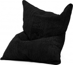 Green Bean&copy; XXL Corduroy kangast Beanbag 370 liitrit EPS helmed t&auml;idis - pehmete pehmete ja pestavate kangast p&otilde;randapatjade istmepadi - Velvet Black