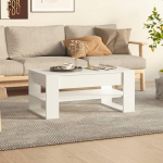 Kohvilaud Modern White 102 x 55 x 45 cm Kontorilaud K&otilde;rvallaud Puidust elutoa laud K&otilde;rvallaud V&auml;ike laud elutoa diivanile Kohvilaud Cout Table Teelaud Puidust materjalist