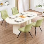 S&ouml;&ouml;gitoa toolid, komplekt 4, PU kunstnahast moodsad polsterdatud toolid seljatoega s&ouml;&ouml;gituppa/restorani/elutuppa (roheline, 4 tk)