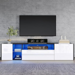 180 cm k&otilde;rgl&auml;ikega TV kapp 2 sahtli ja 2 kappidega, TV Lowboard LED valgusribaga, TV kapp elutuppa, TV laud, TV statiiv, must-valge