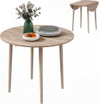 HOMCOM k&ouml;&ouml;gi kokkupandav s&ouml;&ouml;gilaud 2 klapiga pikendatav &uuml;mmargune laud ruumi kokkuhoidev puidust jalgadega l&auml;bim&otilde;&otilde;t 89 x 73,5 H cm