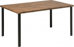 Beliani Industrial Laredo Dining Table Brown Wood Effect 150 x 90 cm with Metal Frame Black