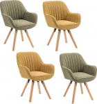 MEUBLE COSY p&ouml;&ouml;rlevad s&ouml;&ouml;gitoolid, 4 tooli, k&ouml;&ouml;gitoolid, polsterdatud toolid, p&ouml;&ouml;rlevad toolid k&auml;etoega, tugitool, meigitool, valmistatud kangast, t&auml;ispuidust jalad s&ouml;&ouml;gituppa, elutuppa, elutuppa