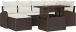 7-teiliges Garten-Sofa-Set mit Kissen aus braunem Poly-Rattan, 2-Sitzer Garten-Sofa mit Stauraum & Kissen in braunem Poly-Rattan Gartenlounge Model3357411