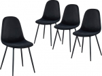 BA&Iuml;TA - 4 musta veluurist tooli Lena komplekt metalljalgadega