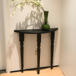 Halbmond Konsolentisch Schmal aus Massivholz, Flur Regal f&uuml;r Wohnzimmer, Flur, Foyer und Eingangsbereich, Einfache Montage(120x25x80cm/47x10x31in)