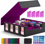 Kauplemiskaartide hoiukast Commander Display, 2400+ MTG teki kast 4 top laadijaga, TCG kaardikast, mis sobib Magic PTCG spordikaartide jaoks (must ja lilla)