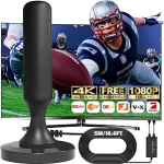 DVBT2 antenn koos v&otilde;imendiga Siseruumides DVBT-T2 antenni HDTV siseruumides antenn TV, Max 360&deg; vastuv&otilde;tt, maksimaalne signaali kvaliteet, toetab 4K HD TNT antenni TV antenni (must)