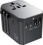 Reisiadapter maailmas 70 W GaN kiirlaadimine, universaalne reisipistik 3 USB-C, 2 USB-A ja 1 vahelduvvoolu pistikupesa, reisiadapter EL, UK, USA, AUS jne. 200 riiki