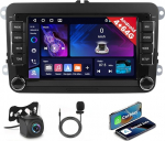 [4+64G] Android Carplay autoraadio koos satelliitnavigatsiooniga VW Golf 5 6 Polo Skoda Passat traadita Android autoraadio 7-tollise puuteekraaniga Bluetooth autoraadio WiFi FM/RDS mikrofoniga tagurduskaameraga