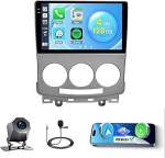 Roinvou 4+128G Android 15 autoraadio Mazda 5 2007-2010 juhtmevaba Carplay Android auto, 9-tolline autoraadio Incell puuteekraaniga GPS-navigatsiooniga Bluetooth EQ WiFi RDS FM SWC MIC tagurduskaameraga