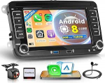 6G + 128G 8 Core Wireless Carplay Android autoraadio VW Golf 5 6 Passat Polo Tiguan Touran Caddy Skoda Seat 7-tolline autoraadio Android auto GPS navigatsioon WiFi Mirror Link Bluetooth FM/RDS/DSP