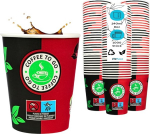 Enpack 1000 musta / punast pabertassi 200 ml j&otilde;upaberist - kohvitassid tee, kohvi, h&otilde;&otilde;gveini v&otilde;i muude jookide serveerimiseks - Coffee To Go Tassid