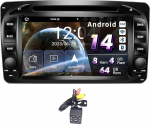 Amaseaudio Android 14 7-tolline autoradio Benz W168 W203 W209 jaoks, sisseehitatud DVD-m&auml;ngija, traadita Carplay Android auto, DSP+, tugi 4G WiFi Bluetooth 5.0 / p&ouml;&ouml;rdkaamera / SIM-kaardi pesa