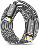 XGMATT 8K HDMI fiiberoptiline kaabel 40 m, terasest soomustatud optiline HDMI 2.1 kaabel 48 Gbps Ultra High Speed 8K @ 60Hz 4K @ 120Hz Dynamic HDR eARC HDCP 2.2 & 2.3 HDTV/Projektor/kodukino/TV Box/Gaming jaoks